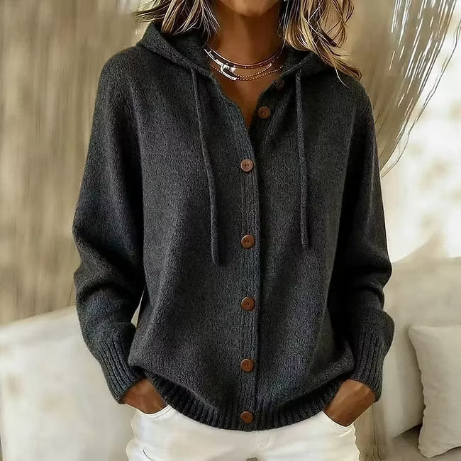 Bell - Relaxed Button Front Hooded Cardigan