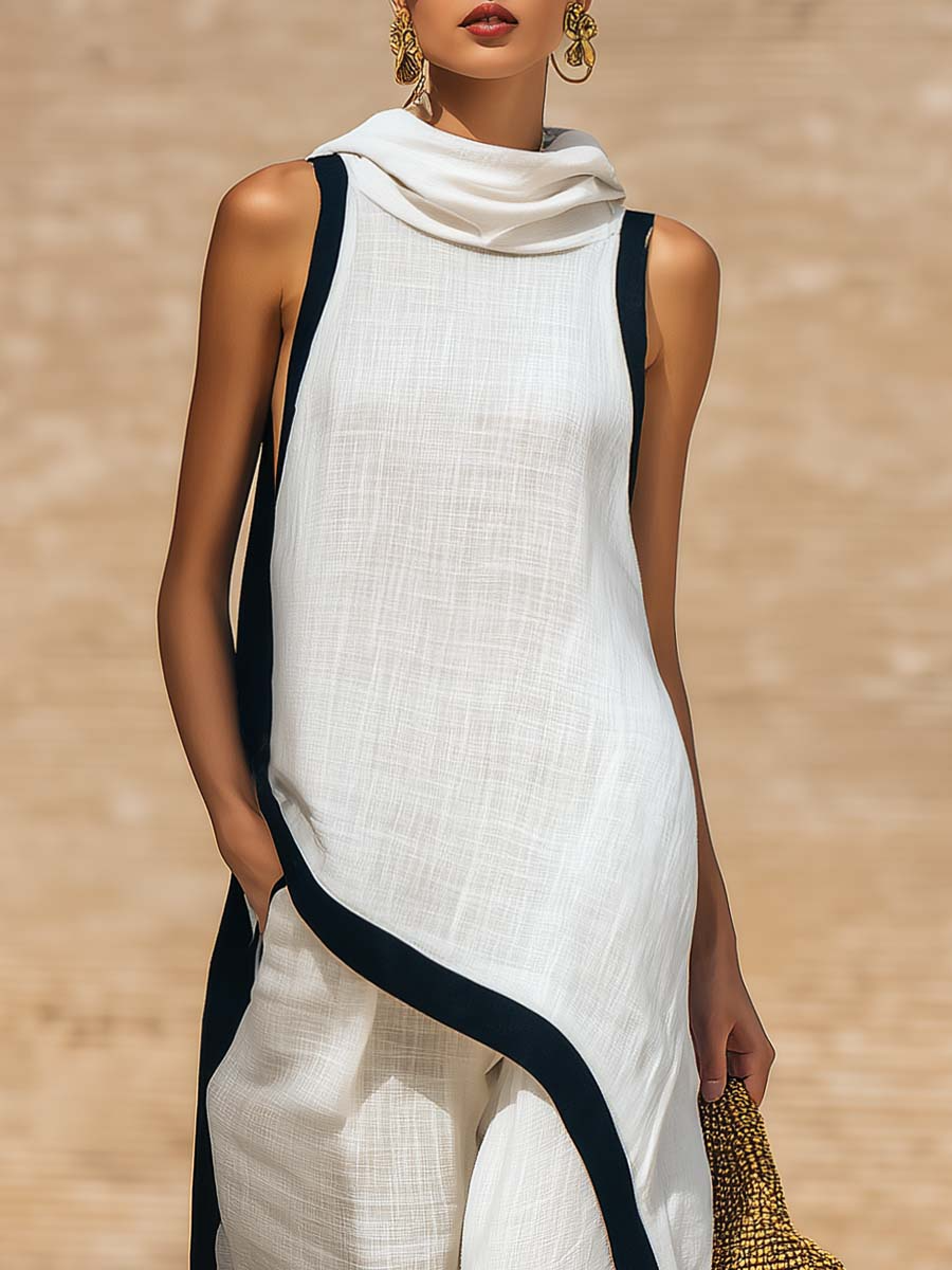 Maranta - Asymmetric Tunic & Wide Leg Trousers Set