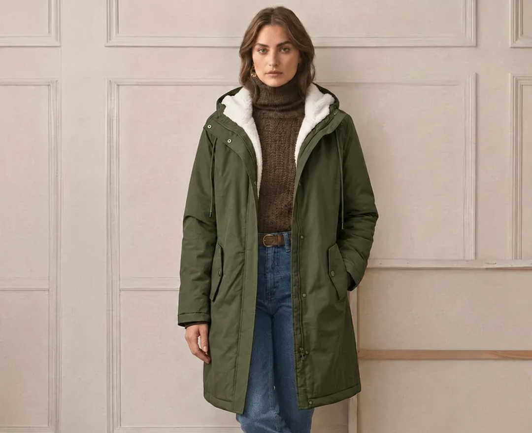 Clarice - Water-Repellent Longline Hooded Jacket
