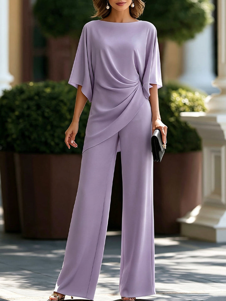 Laurisse - Elegant Cape-Sleeve Two-Piece Set