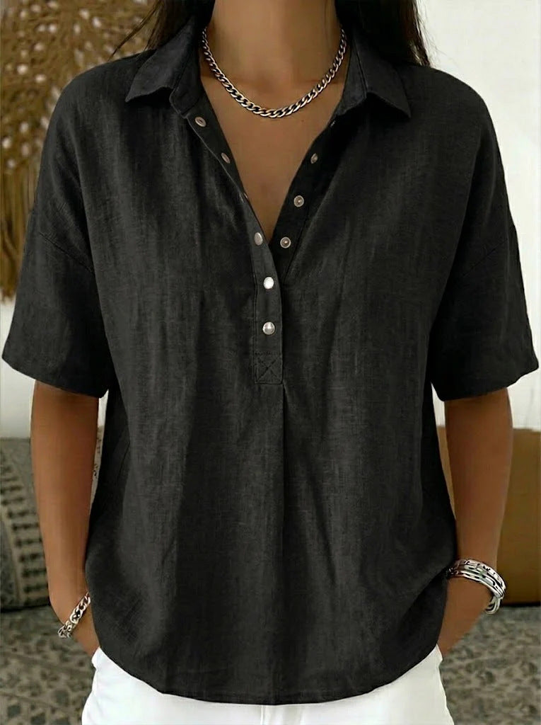 Eulalia - Soft-Touch Collared Blouse