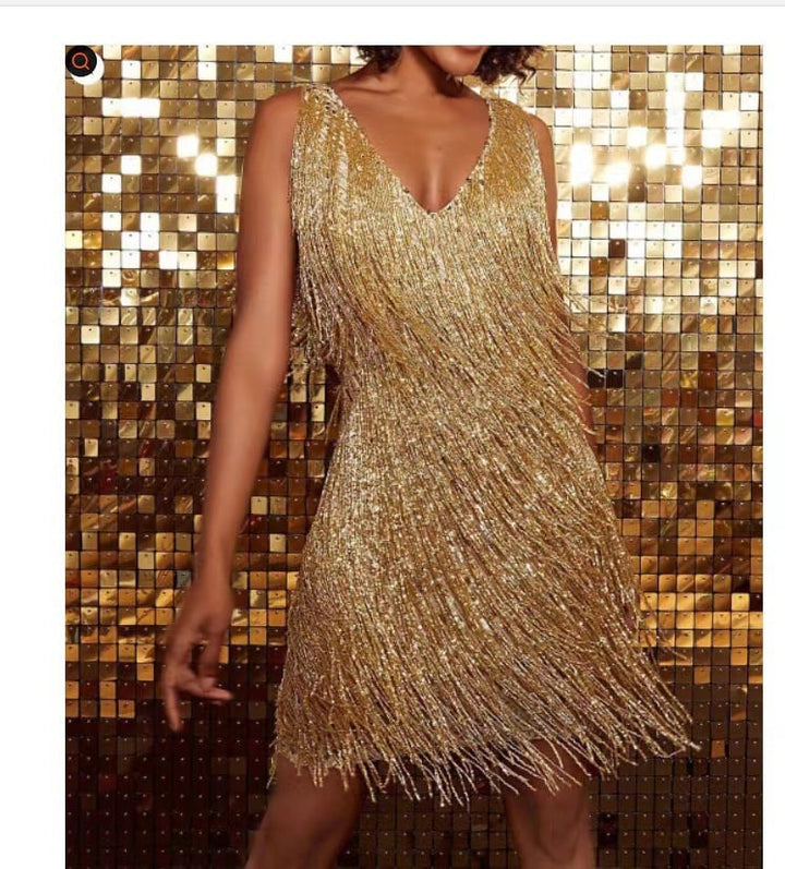 Wina - Luxe Fringed Cocktail Dress