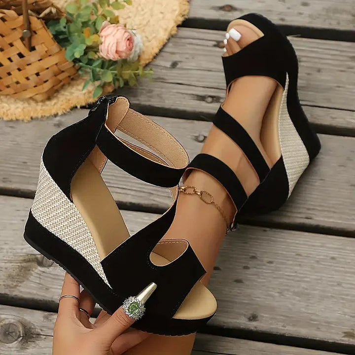Eleri - Textured Wedge Sandal