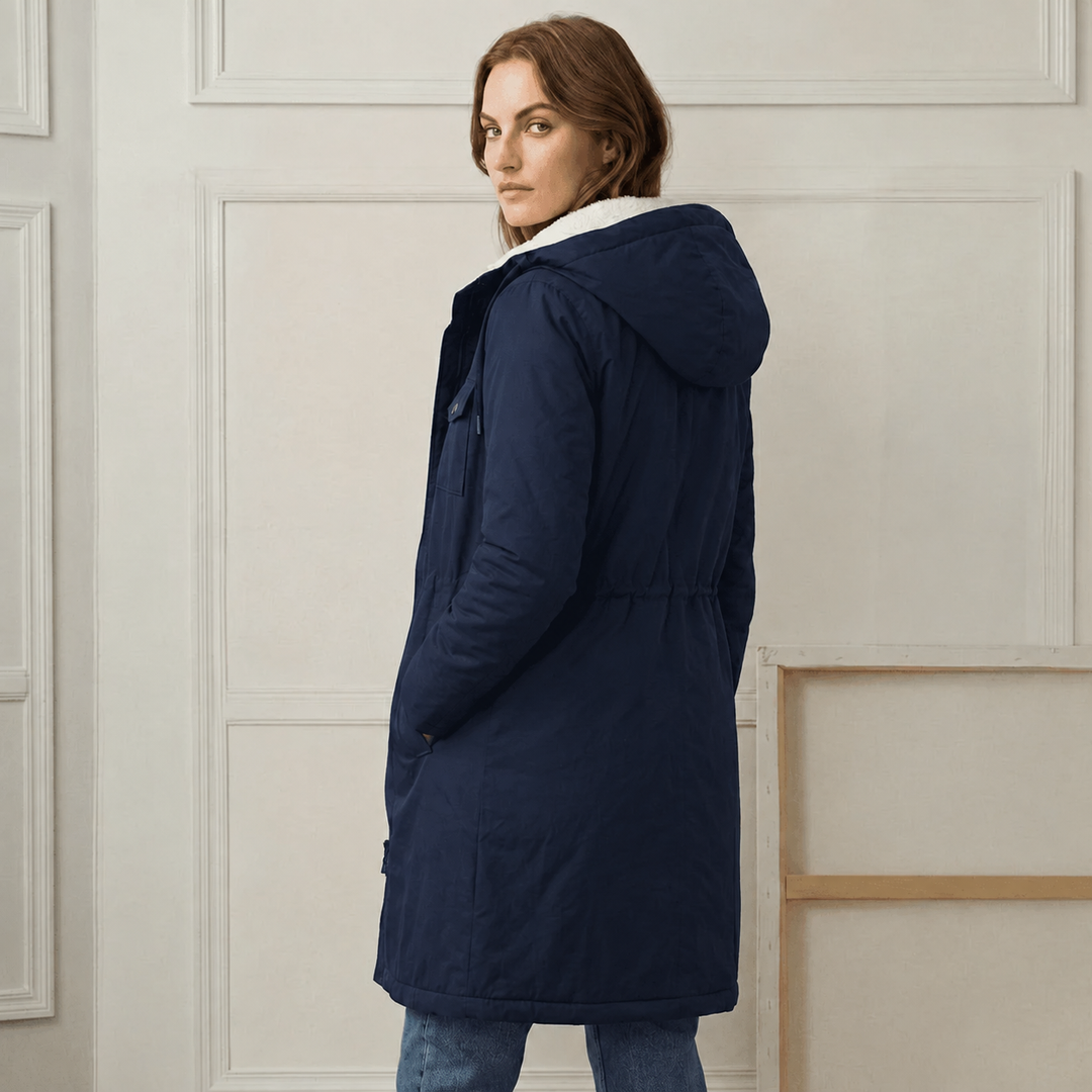Clarice - Water-Repellent Longline Hooded Jacket