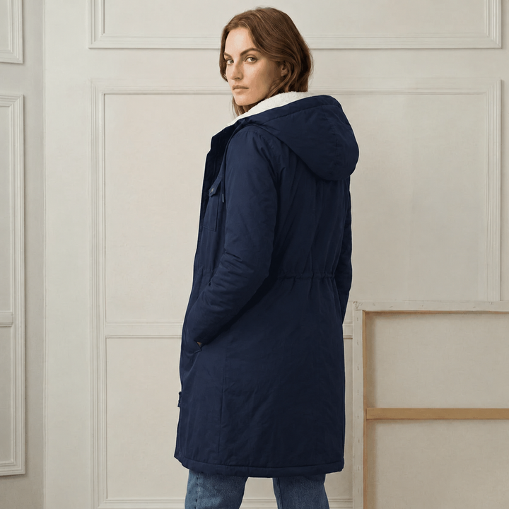 Clarice - Water-Repellent Longline Hooded Jacket