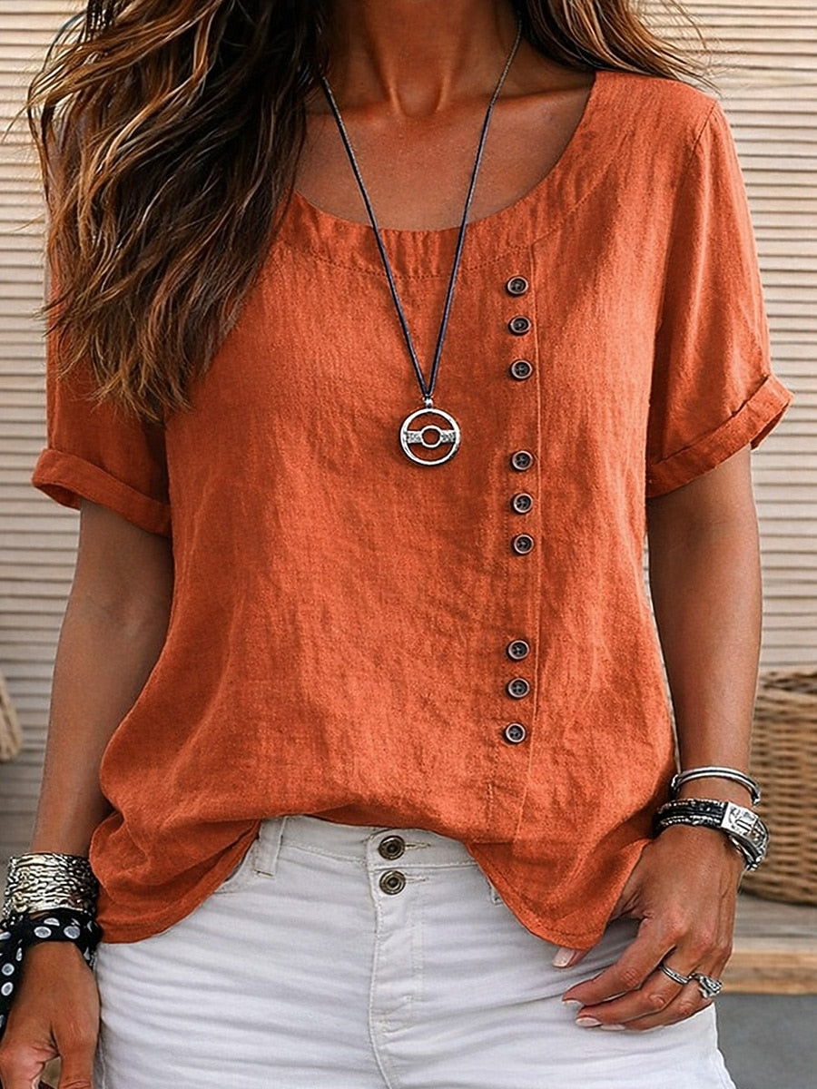 Sidonie - Short Sleeve Button Detail Blouse