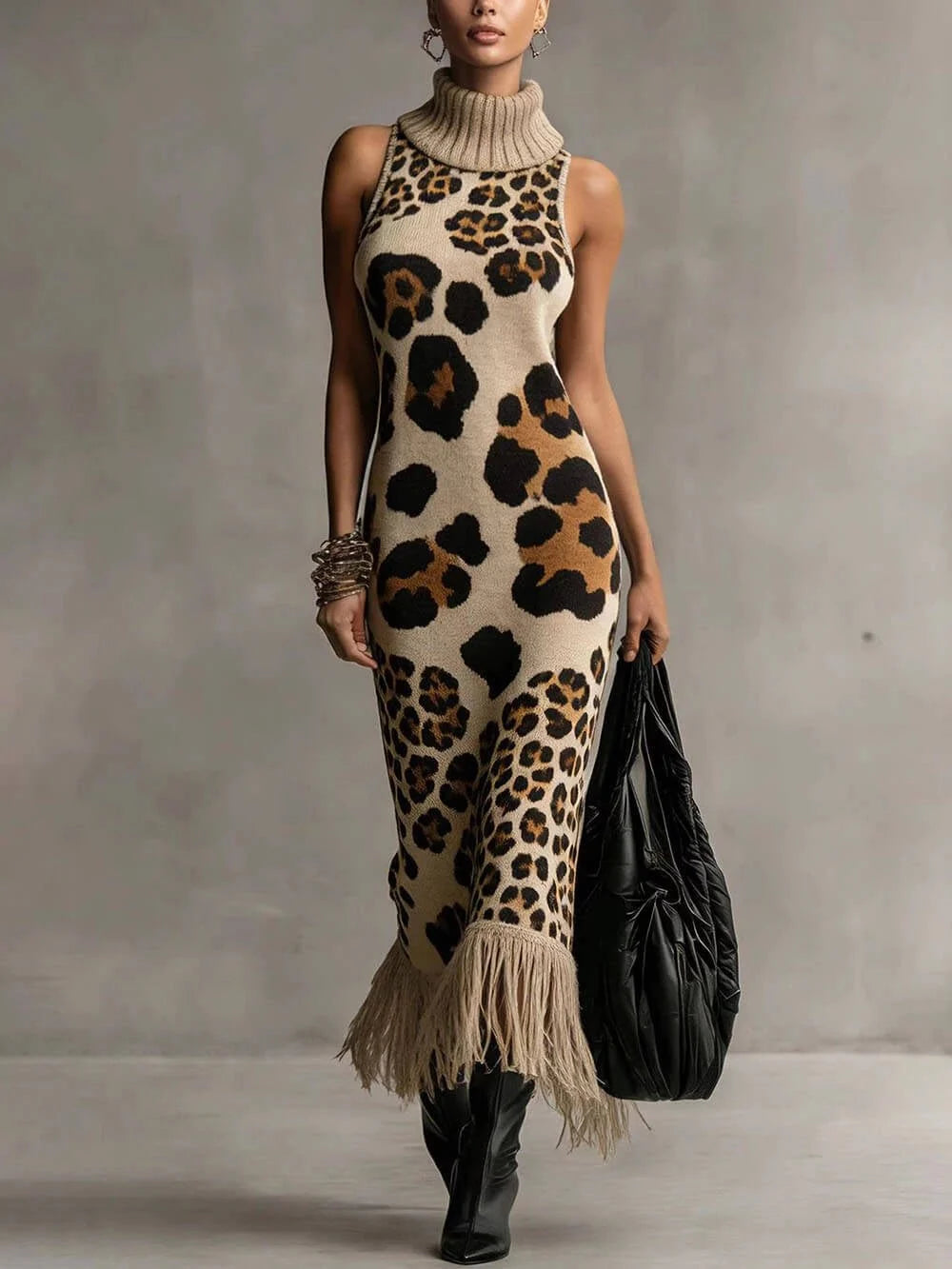 Orla - Textured Leopard Maxi Dress