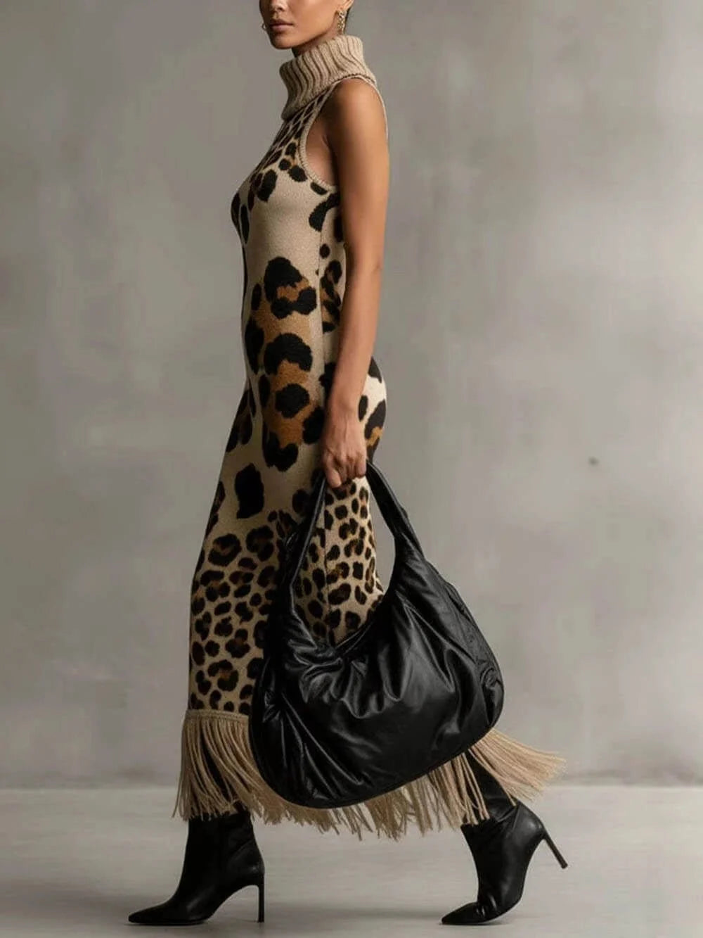 Orla - Textured Leopard Maxi Dress