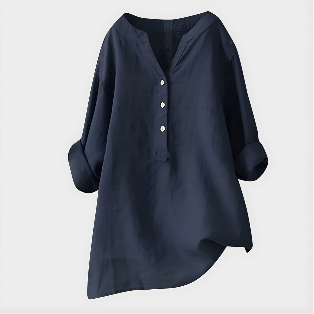 Fenella - Button Front Tunic Blouse