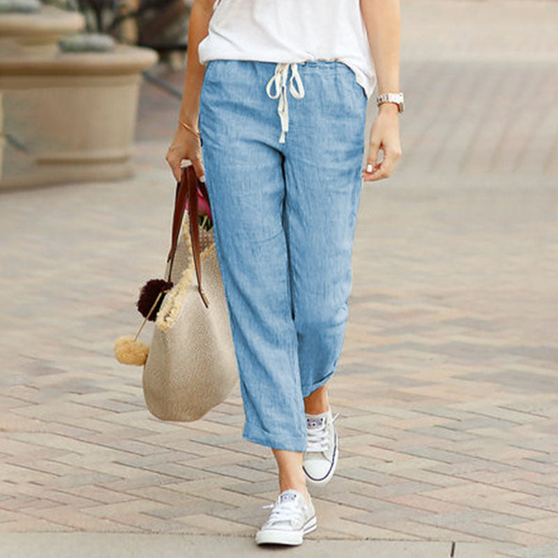 Lisette - Breathable Drawstring Trousers