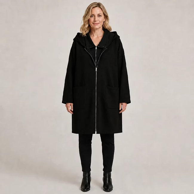 Sigrid - Relaxed Hooded Zip Front Coat