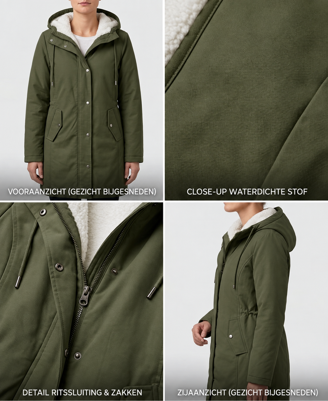 Clarice - Water-Repellent Longline Hooded Jacket