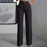 Blyss - Elegant Pinstripe Wide Leg Trousers