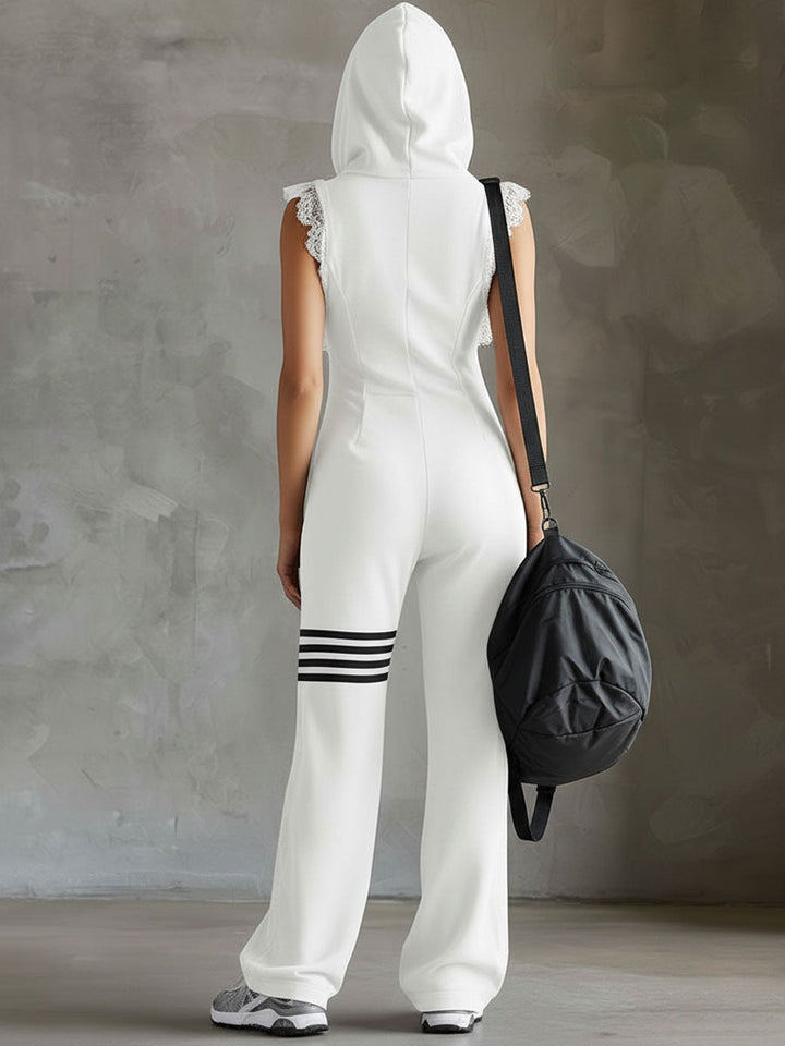 Brisa - Soft-Touch Sleeveless Hooded Jumpsuit