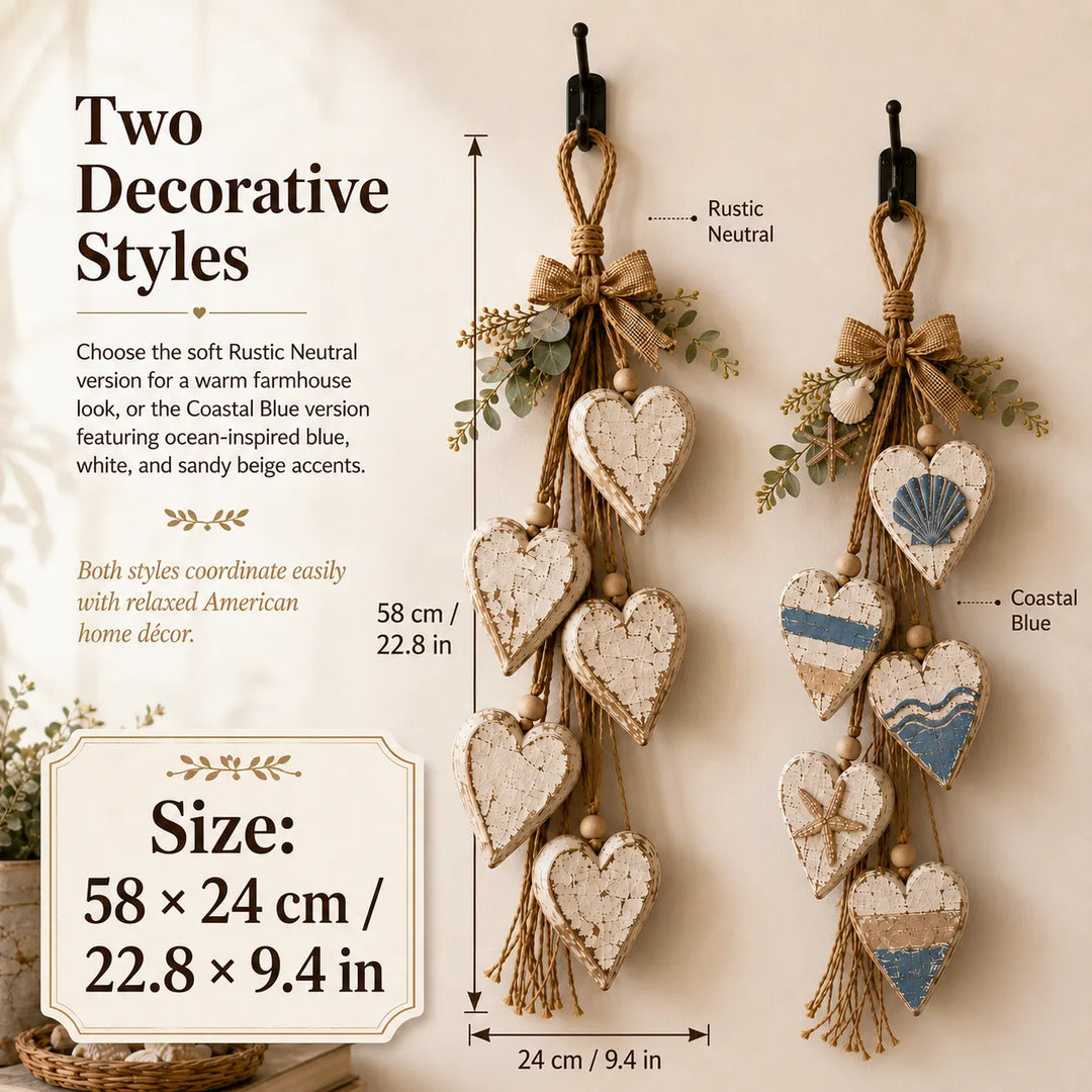 Alinora - Distressed Heart Tassel Wall Accent