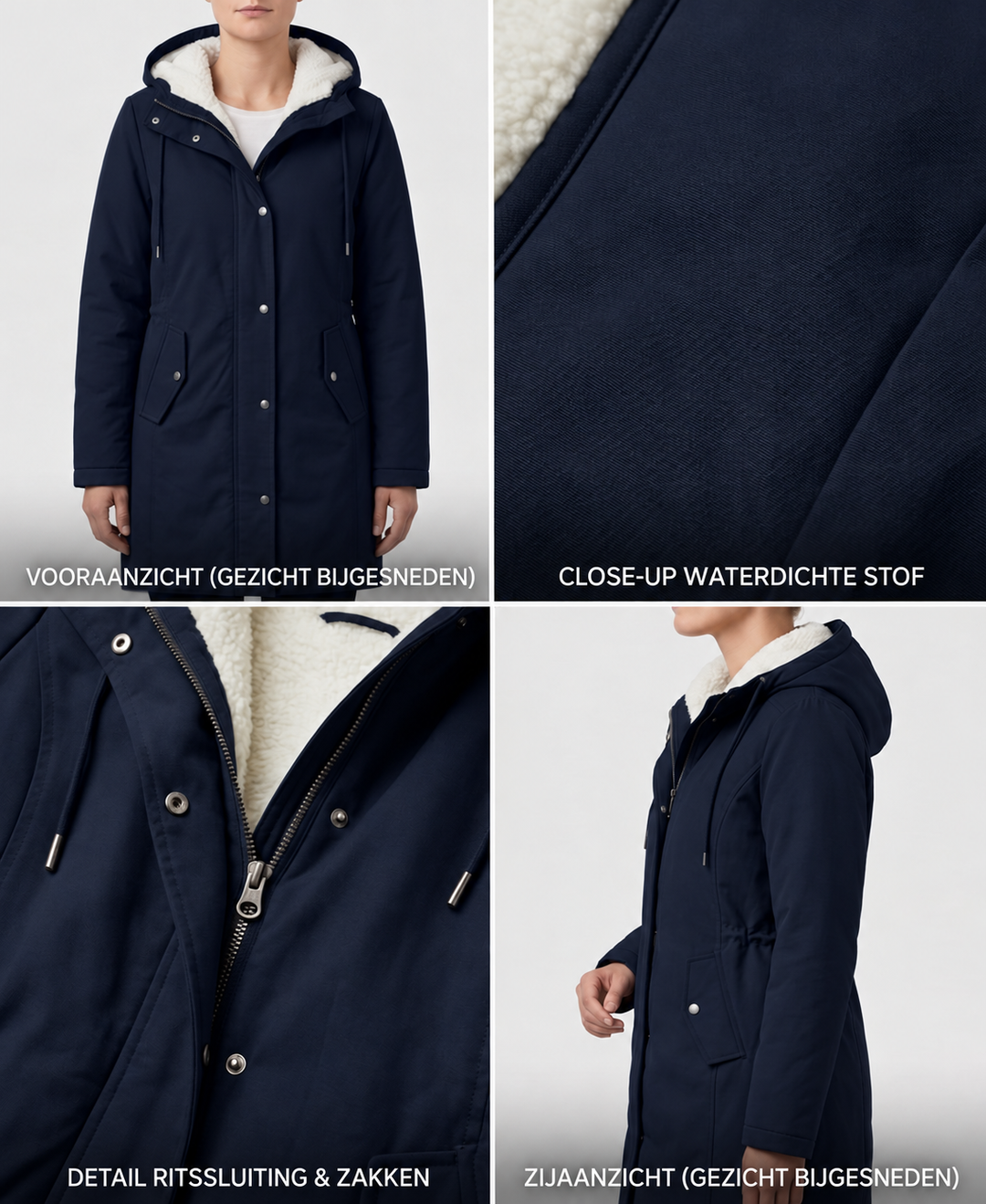 Clarice - Water-Repellent Longline Hooded Jacket