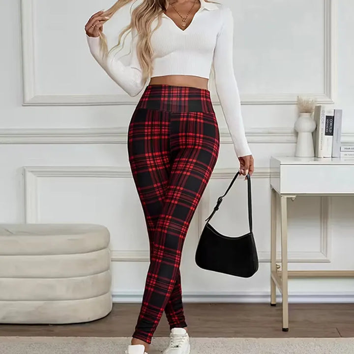 Estelyn - Classic Plaid Stretch Leggings