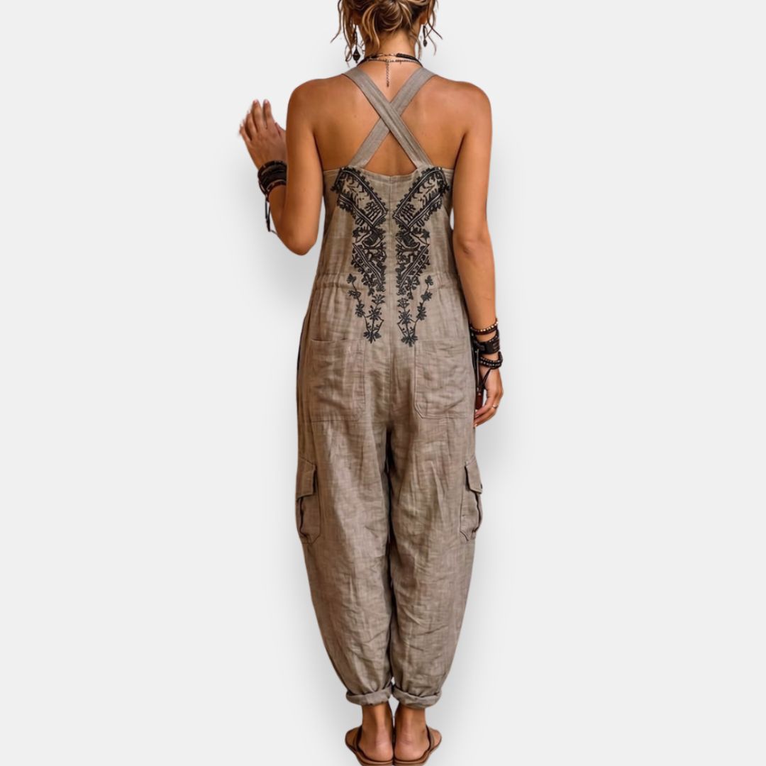 Cerys - Embroidered Boho Jumpsuit