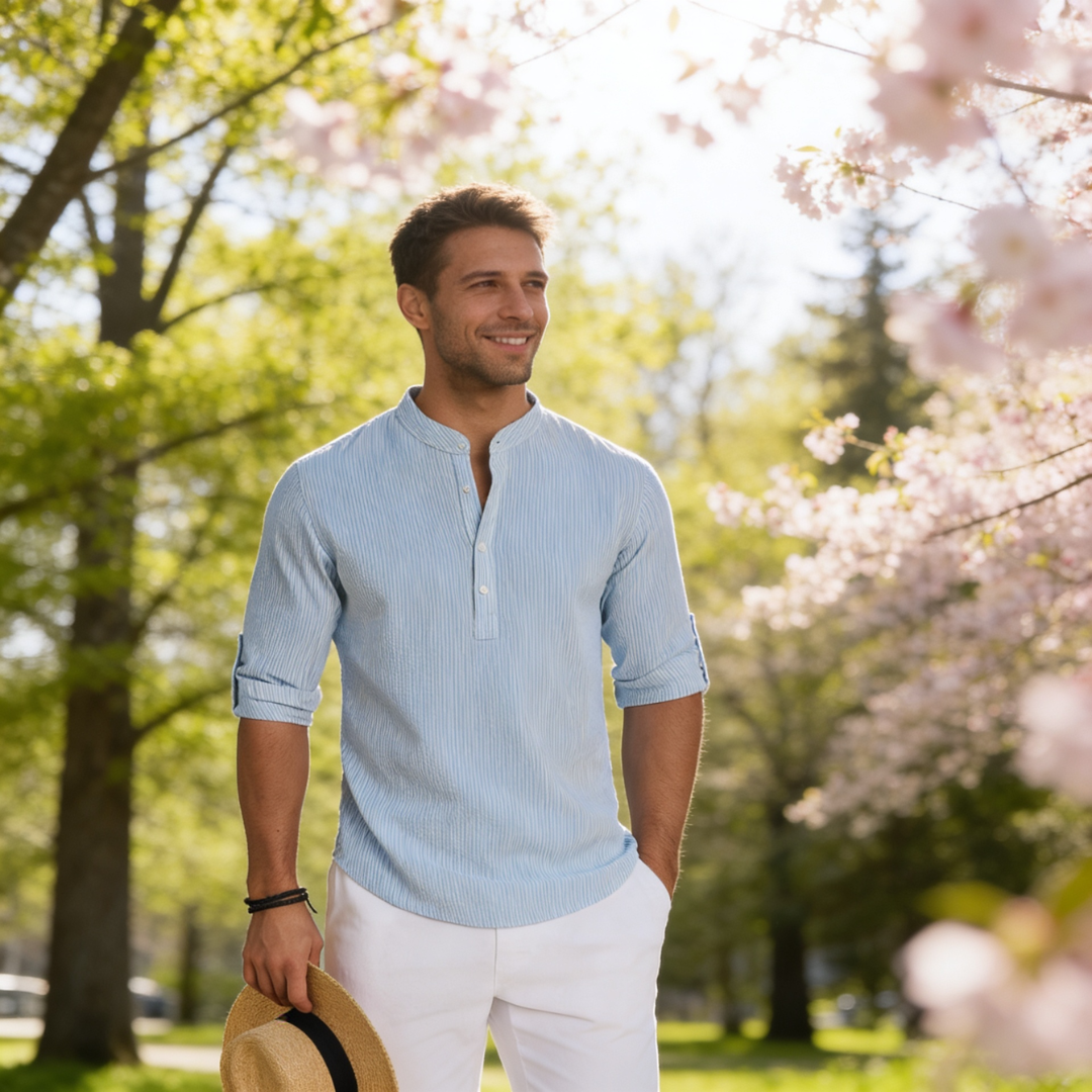 Isandro - Textured Button-Up Shirt