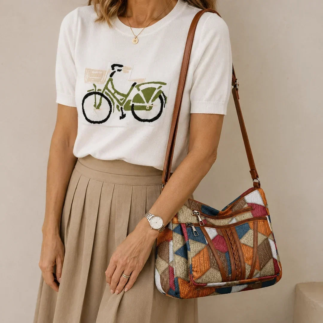 Lauranique - Soft-Touch Patchwork Crossbody Bag