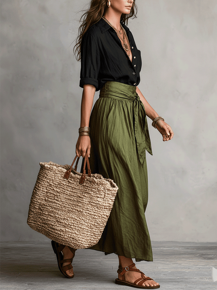 Estella - Elegant Blouse & Midi Skirt Set