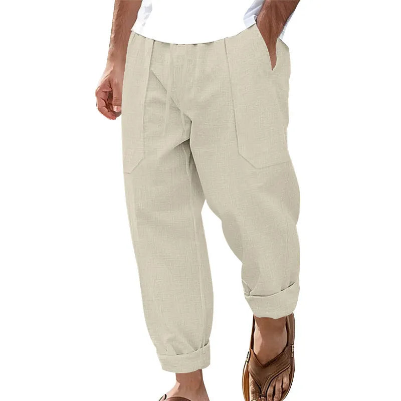 Halston - Relaxed Linen Blend Trousers