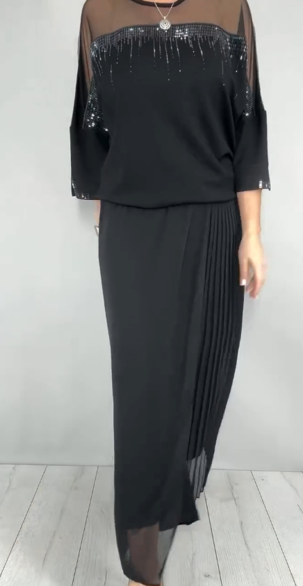 Caia - Embellished Pleated Two Piece Pants Set