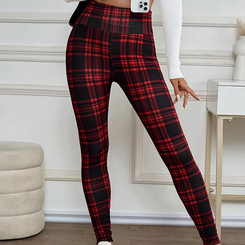 Estelyn - Classic Plaid Stretch Leggings