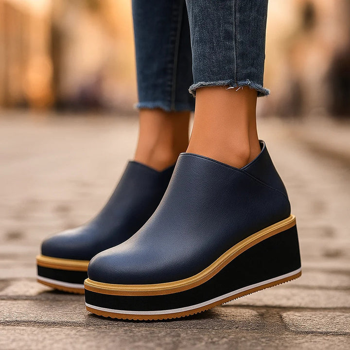 Neve - Cushioned Wedge Ankle Boots