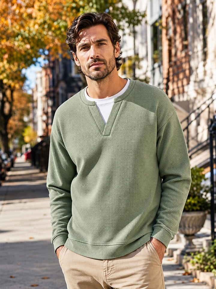 Oswald - Textured Waffle Long Sleeve Tee
