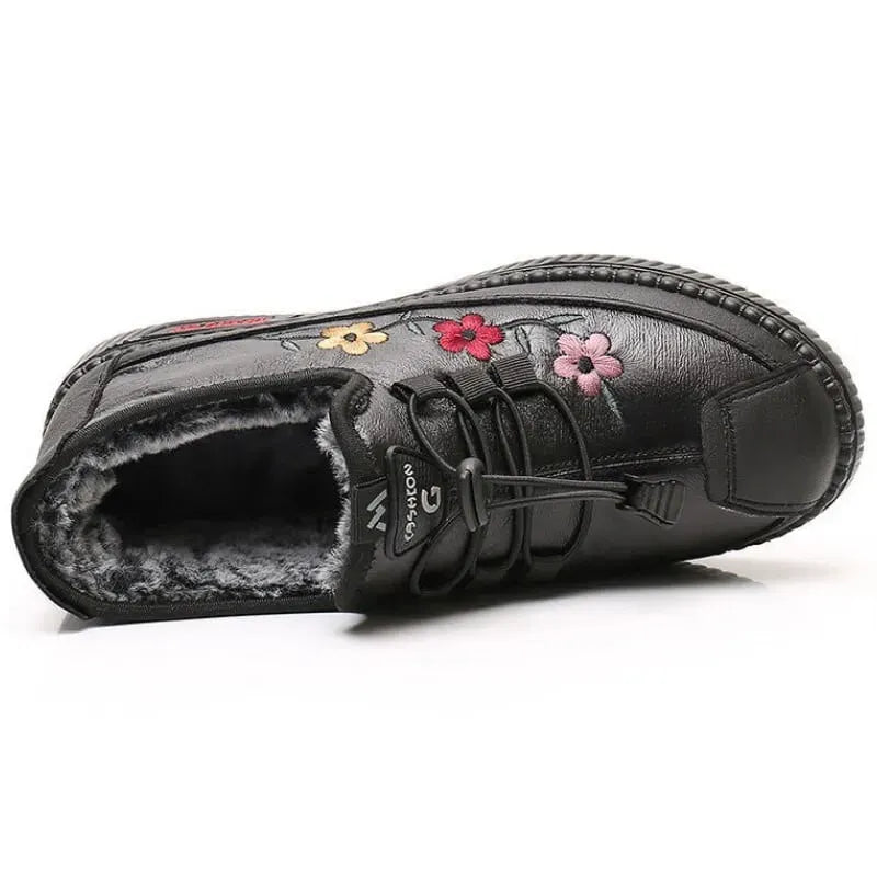 Verisse - Floral Embroidered Comfort Ankle Shoes