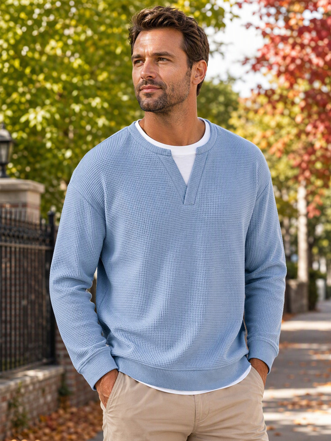 Oswald - Textured Waffle Long Sleeve Tee