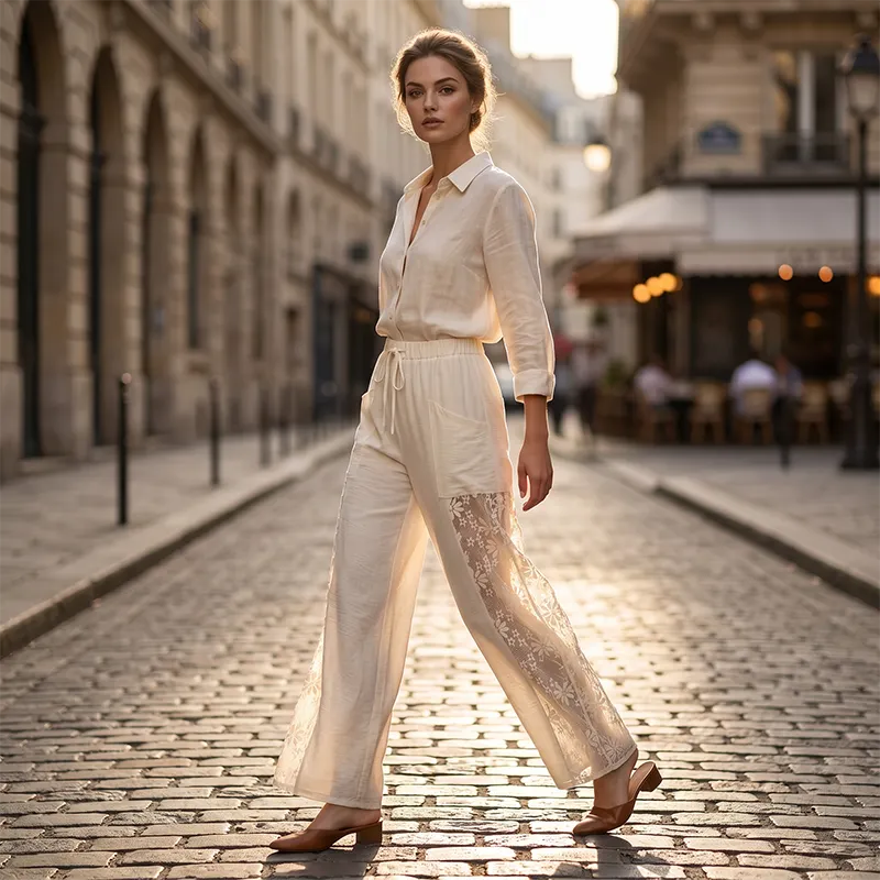 Carlotta - Lightweight Lace Trousers