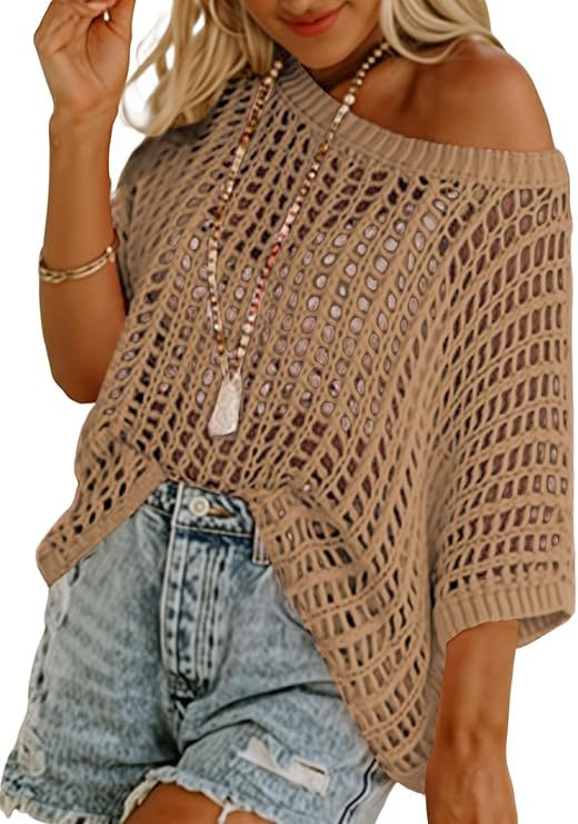 Hallie - Airy Openwork Knit Top