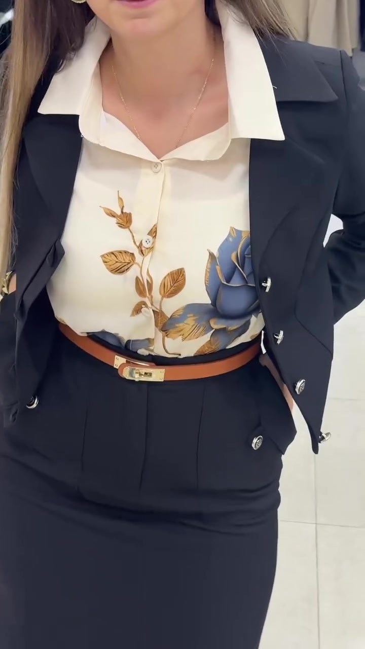 Xavina - Tailored Blazer Skirt Two Piece Set
