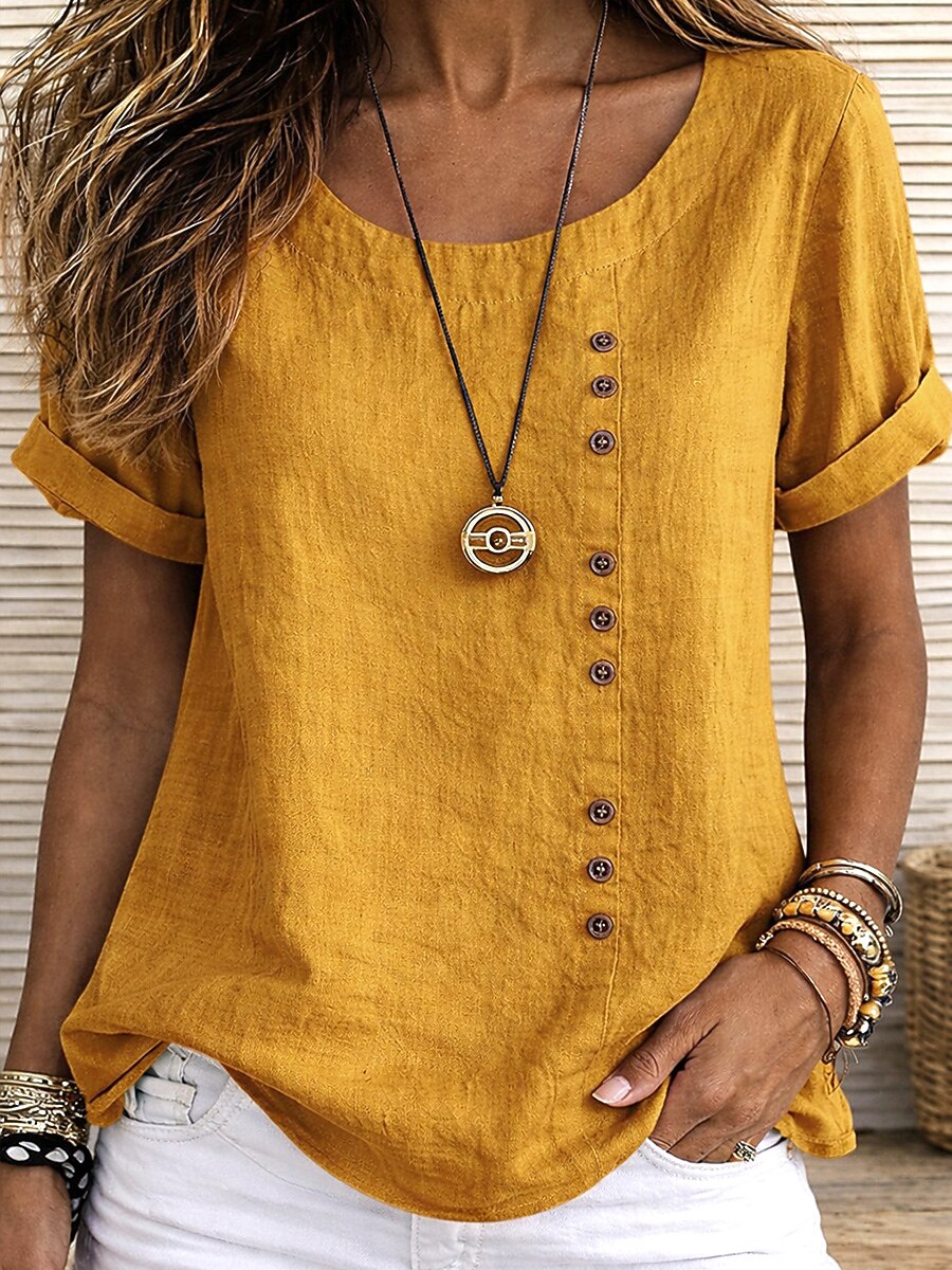 Sidonie - Short Sleeve Button Detail Blouse