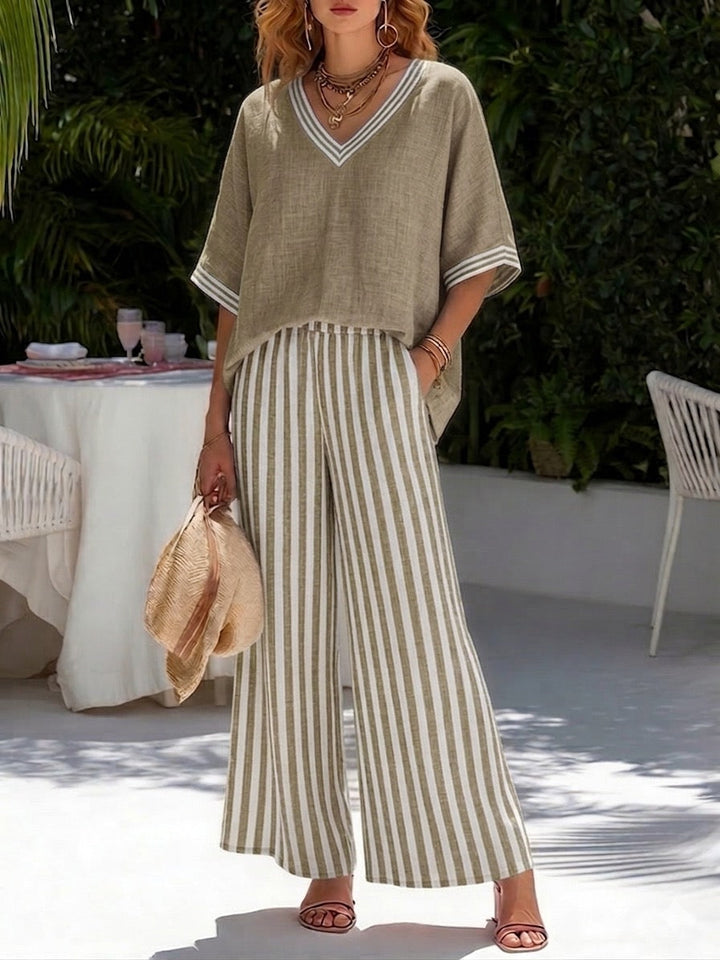 Ursuline - Breathable Linen-Blend Two-Piece Set
