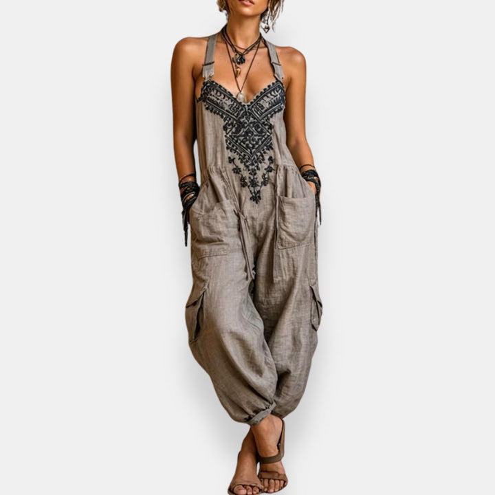 Cerys - Embroidered Boho Jumpsuit