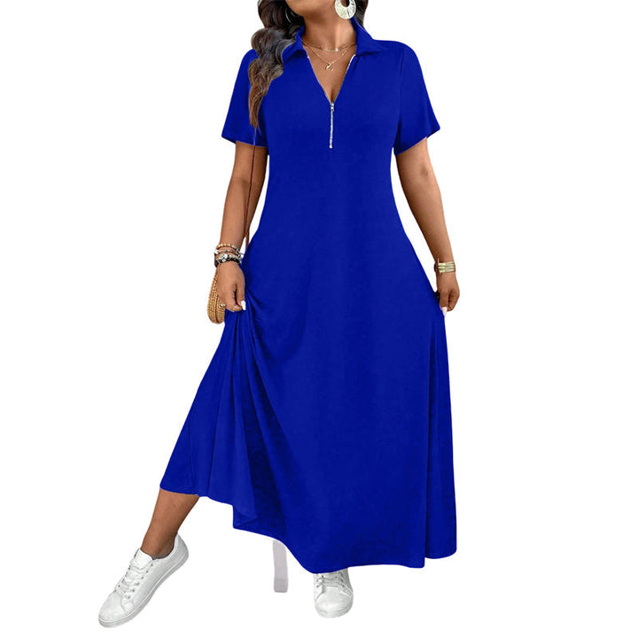 Primelle - Soft-Touch Zip-Neck Maxi Dress