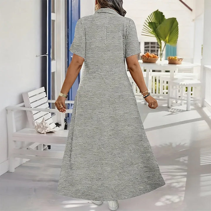 Primelle - Soft-Touch Zip-Neck Maxi Dress