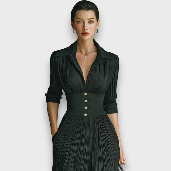 Miryn - Elegant Pleated Maxi Dress