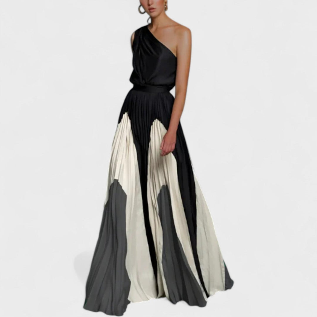 Elysia - Elegant One-Shoulder Pleated Gown
