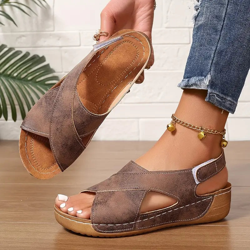 Lacey - Cross Strap Comfort Sandals
