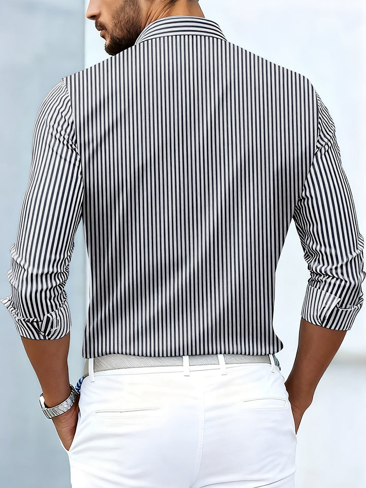 Alverton - Vintage-Wash Long-Sleeve Striped Shirt