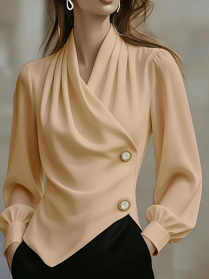 Ximena - Elegant Draped Satin Blouse