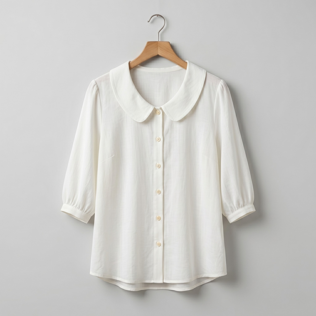 Phaelyn - Lightweight Rounded-Collar Blouse