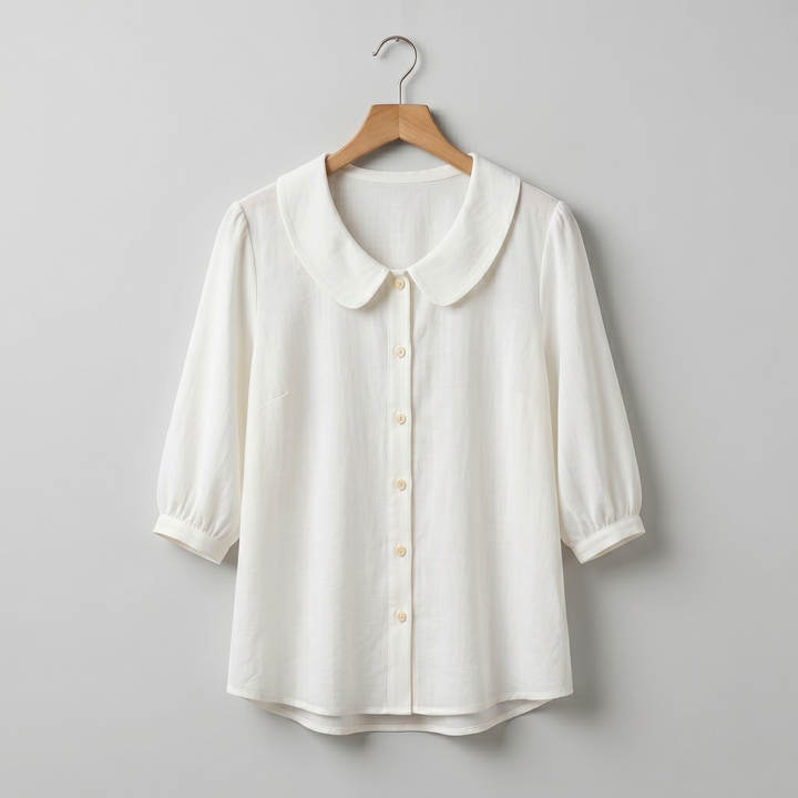 Phaelyn - Lightweight Rounded-Collar Blouse