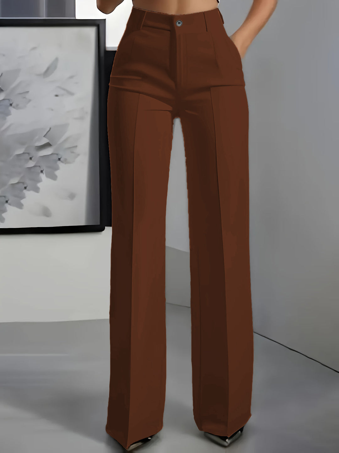 Orelisse - High Waisted Wide Leg Trousers