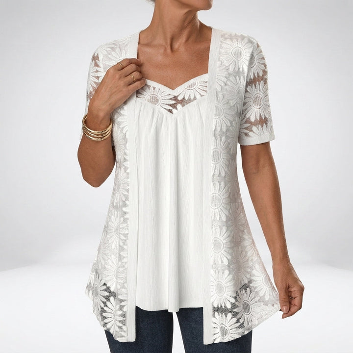 Lucette - Elegant Lace-Detail Blouse