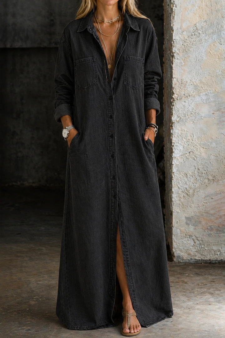 Sylvera - Premium Maxi Shirt Dress